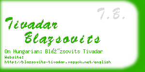 tivadar blazsovits business card